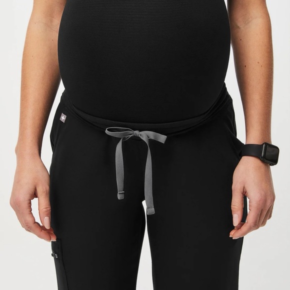 FIGS Womens Tall Zamora Maternity Jogger Scrub Pants Black Size XXST 2XST NWT - Picture 2 of 10